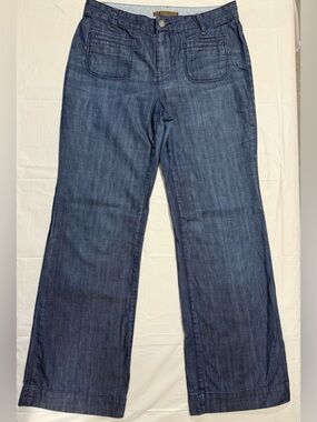 Gap 1969 Wide Leg Jeans Womens 8 Blue Denim Patch Pocket Straight Leg Cotton